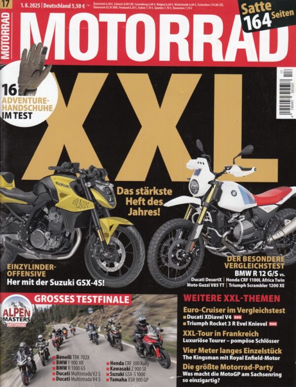MOTORRAD 17/2025 – Alpen-Master 2025, Finale; Vergleich BMW R 12 G/S