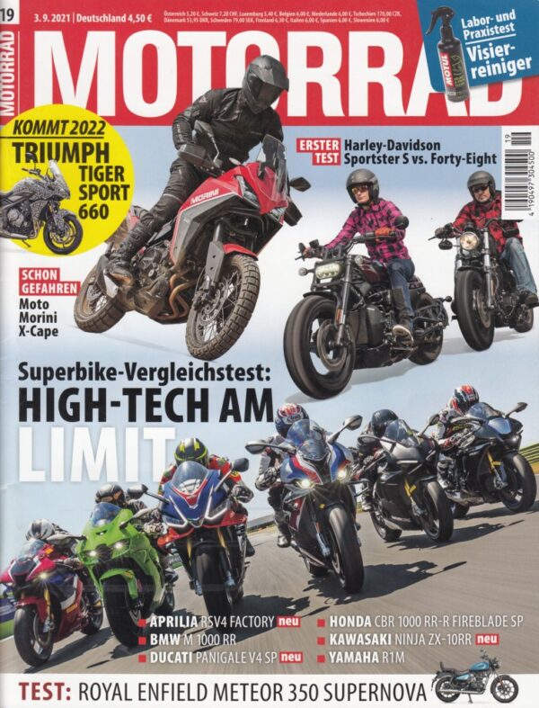 MOTORRAD 19/2021 – Harley-Davidson Sportster S vs. Forty-Eight & Superbike-Vergleich