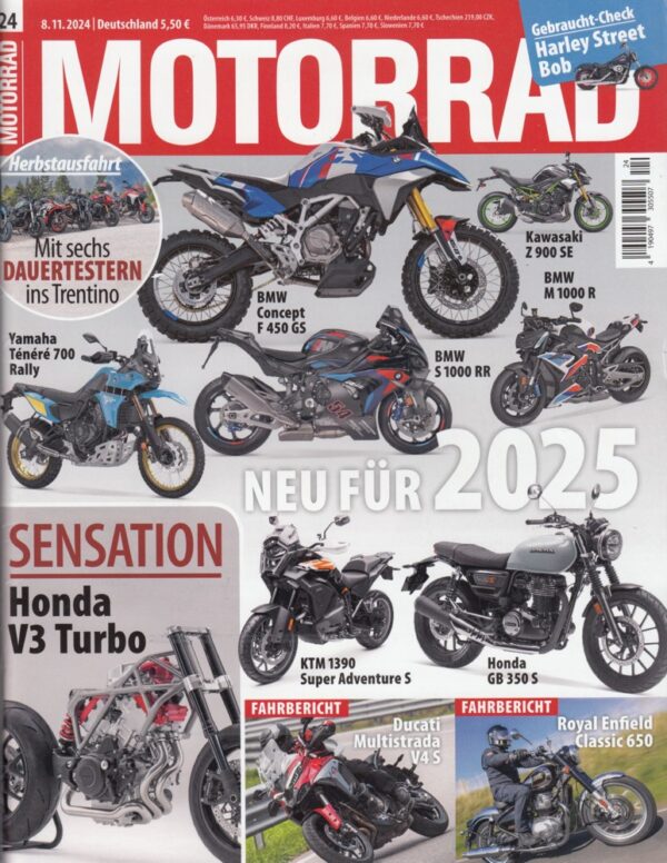 24 MOTORRAD 24/2024 – Fahrberichte Ducati Multistrada V4 S, Royal Enfield Classic 650