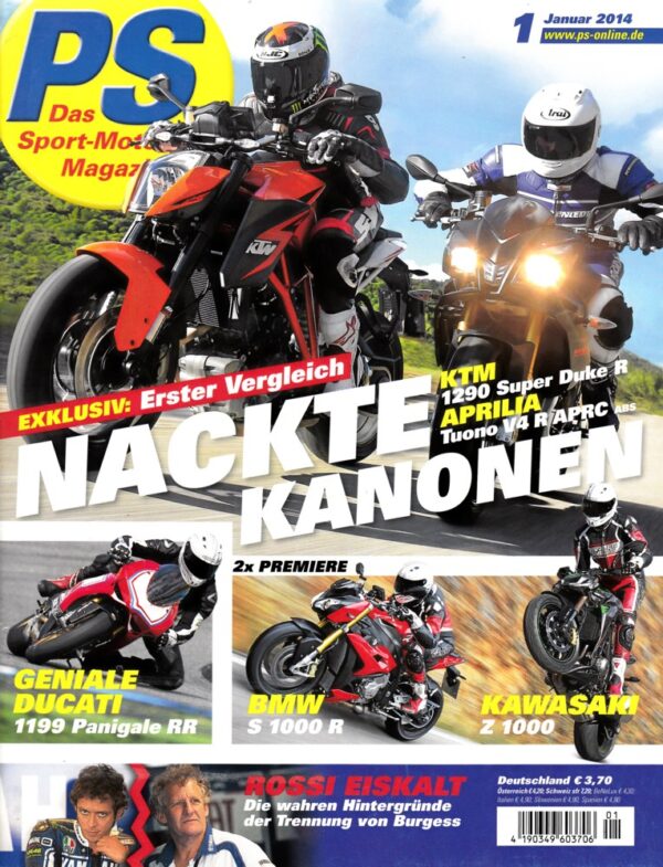 PS 1/2014 – Vergleich KTM 1290 Super Duke R vs. Aprilia Tuono V4 R APRC