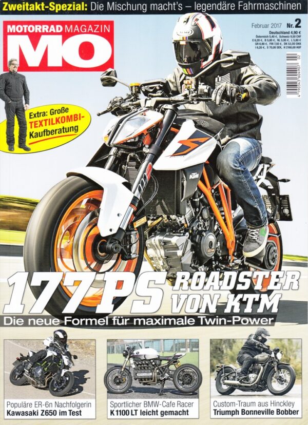 MO 2/2017 – KTM 1290 Super Duke R, Kawasaki Z650, BMW K 1100 LT Cafe Racer