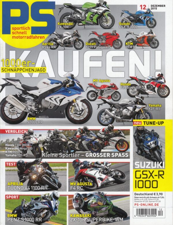 PS 12/2015 – Vergleich Honda CBR 300 R vs. Kawasaki Ninja 300, KTM RC 390, Yamaha YZF-R3